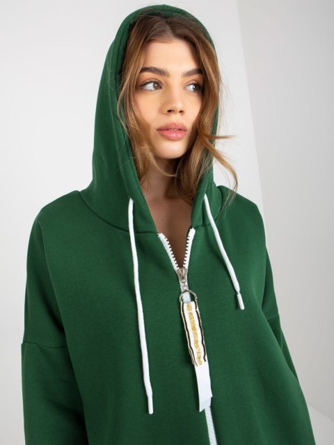 Bluza dresowa ciemno zielona z kapturem Stunning Bluza dresowa ciemno zielona z kapturem Stunning