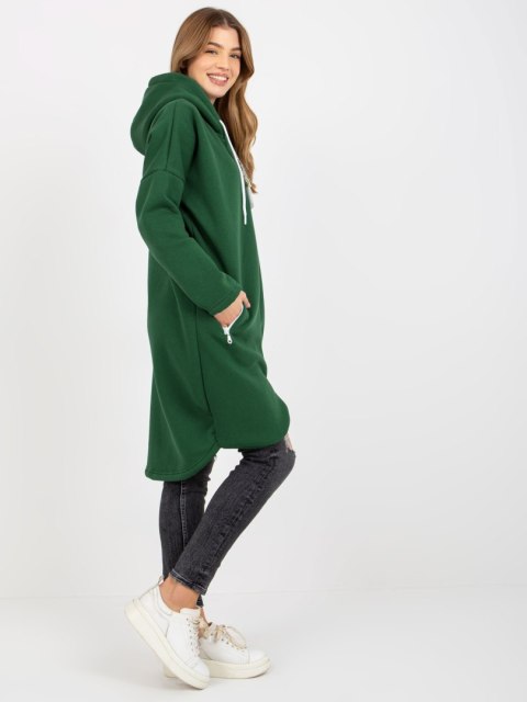 Bluza dresowa ciemno zielona z kapturem Stunning Bluza dresowa ciemno zielona z kapturem Stunning