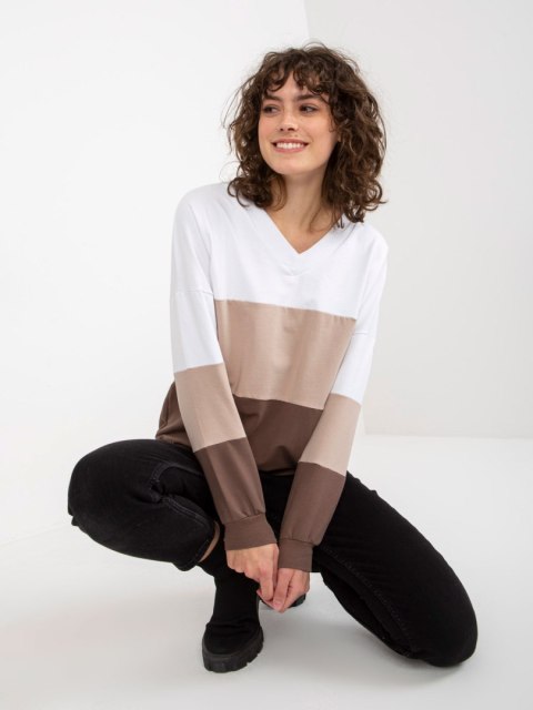 Bluza RV-BL-8328.65P biało-brązowy L/XL Bluza RV-BL-8328.65P biało-brązowy L/XL