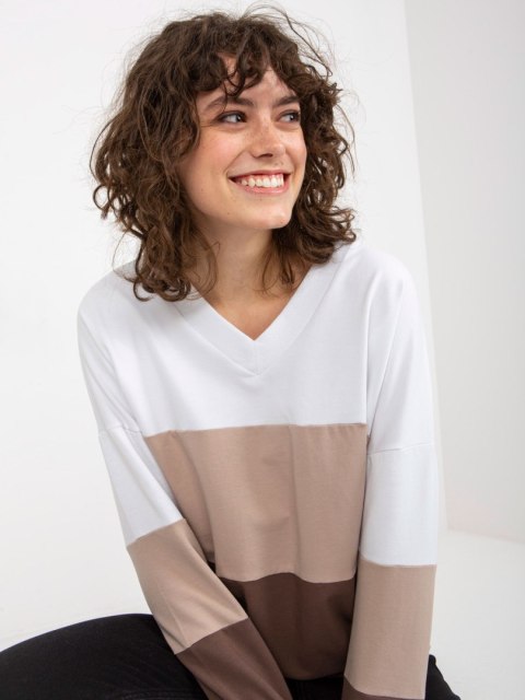 Bluza RV-BL-8328.65P biało-brązowy L/XL Bluza RV-BL-8328.65P biało-brązowy L/XL