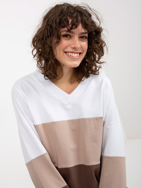 Bluza RV-BL-8328.65P biało-brązowy L/XL Bluza RV-BL-8328.65P biało-brązowy L/XL