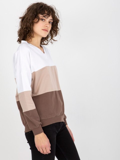 Bluza RV-BL-8328.65P biało-brązowy L/XL Bluza RV-BL-8328.65P biało-brązowy L/XL