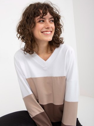 Bluza RV-BL-8328.65P biało-brązowy S/M