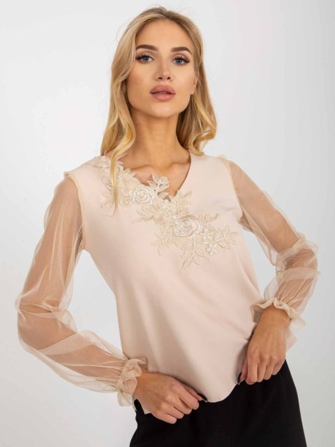 Bluzka LK-BZ-506666-1.66P beżowy 40 Bluzka LK-BZ-506666-1.66P beżowy 40