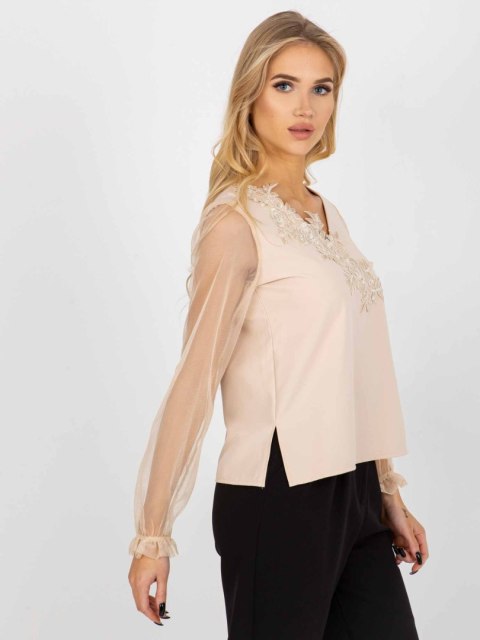Bluzka LK-BZ-506666-1.66P beżowy 40 Bluzka LK-BZ-506666-1.66P beżowy 40