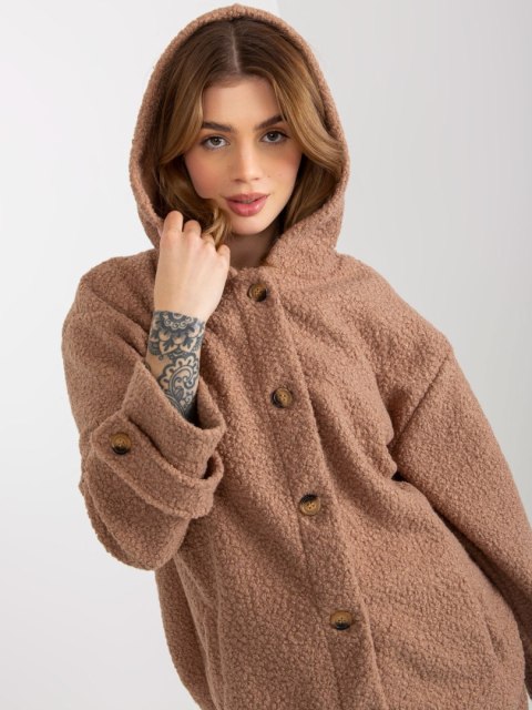 Płaszcz RV-PL-8449.98P ciemny bezowy S/M