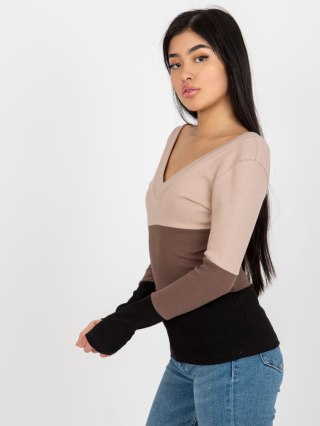 Bluzka RV-BZ-8429.31P czarno-beżowy L/XL