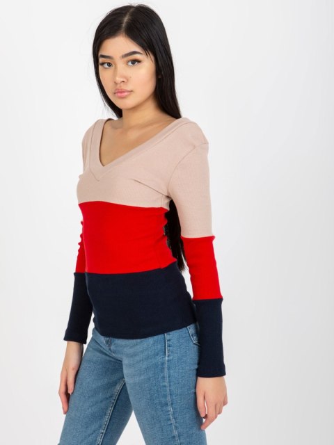 Bluzka RV-BZ-8429.41P granatowo-czerwony S/M Bluzka RV-BZ-8429.41P granatowo-czerwony S/M
