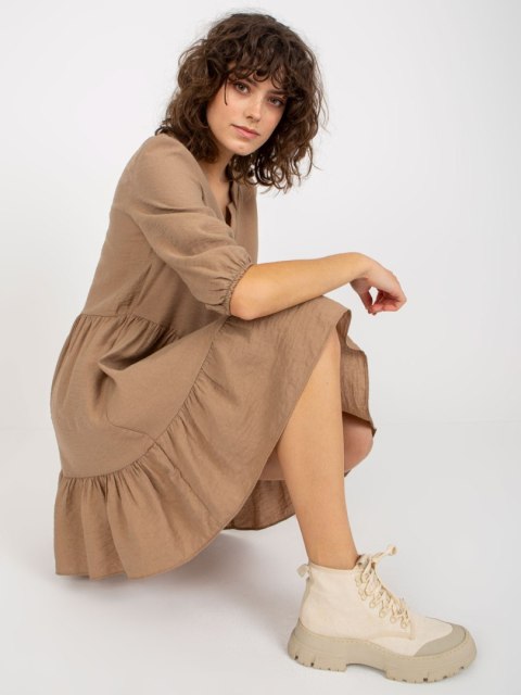 Sukienka EM-SK-004.06 ciemny bezowy S/M Sukienka EM-SK-004.06 ciemny bezowy S/M