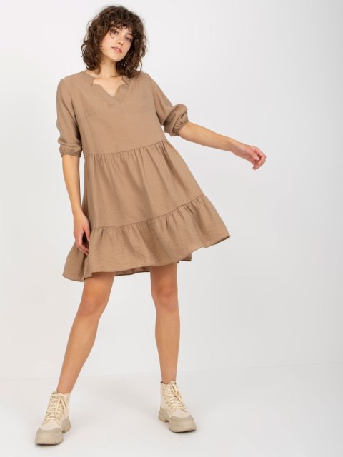 Sukienka EM-SK-004.06 ciemny bezowy S/M Sukienka EM-SK-004.06 ciemny bezowy S/M