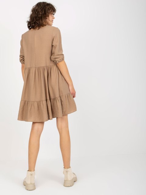 Sukienka EM-SK-004.06 ciemny bezowy S/M Sukienka EM-SK-004.06 ciemny bezowy S/M