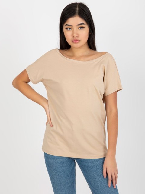 T-shirt RV-TS-4662.95 beżowy S T-shirt RV-TS-4662.95 beżowy S
