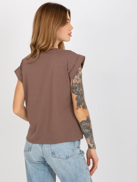 T-shirt RV-TS-4833.36X brązowy XS