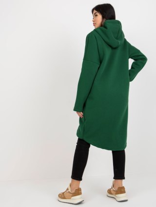 Bluza długa zielona z kapturem i suwakiem Tina L/XL