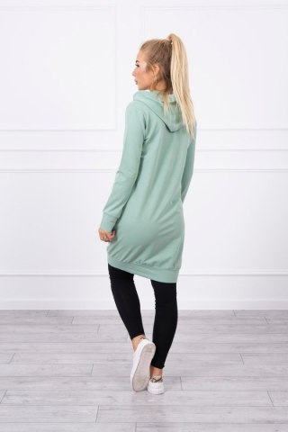 Bluza Sukienkowa z Kapturem Długa Ciemnomiętowa | Styl Basic | Stylowy Wieszak