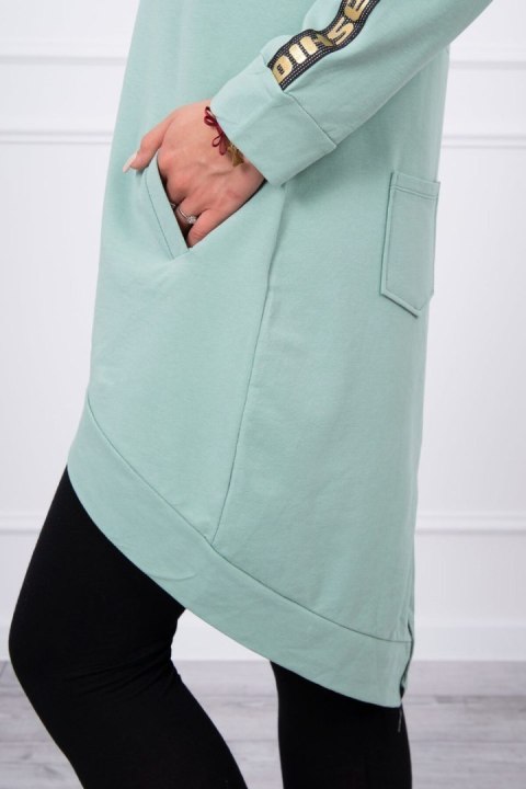 Bluza z suwakiem z tyłu ciemna miętowa