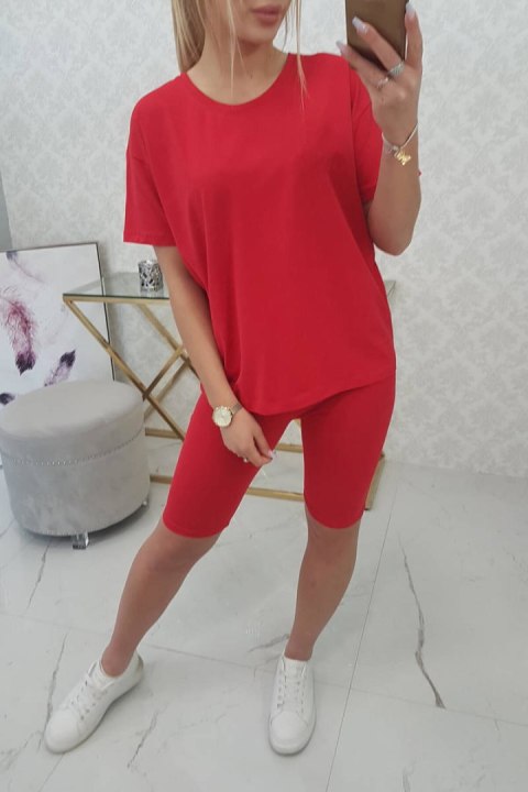 Komplet sportowy koszulka+legginsy czerwony Komplet sportowy koszulka+legginsy czerwony