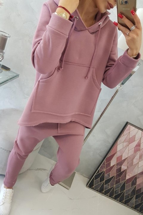 Komplet ze spodniami Baggy ciemny różowy