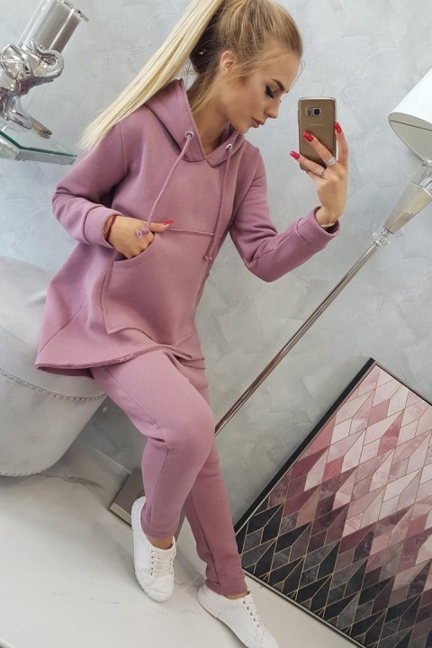 Komplet ze spodniami Baggy ciemny różowy