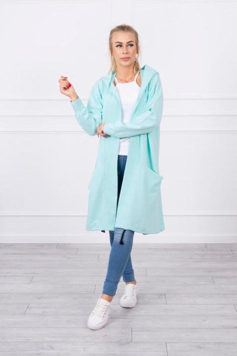 Narzutka z kapturem oversize miętowa