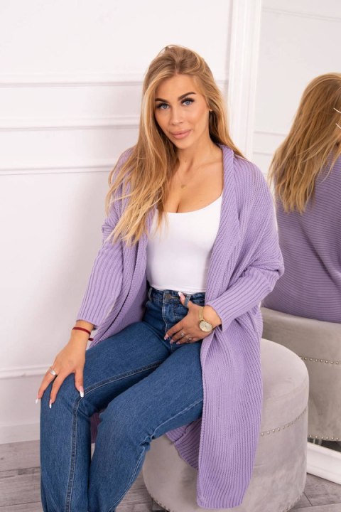 Sweter kardrigan z rękawami typu nietoperz fioletowy
