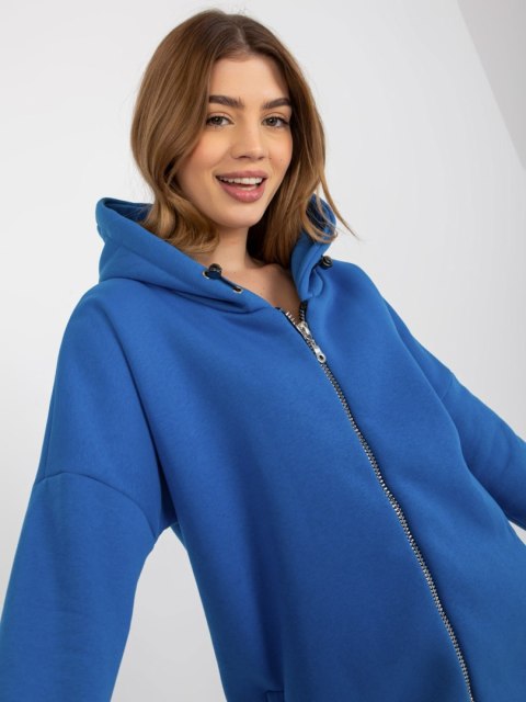 Bluza długa niebieska z kapturem i suwakiem Tina Bluza długa niebieska z kapturem i suwakiem Tina