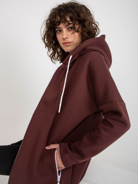 Bluza dresowa ciemno brązowa z kapturem Stunning Bluza dresowa ciemno brązowa z kapturem Stunning