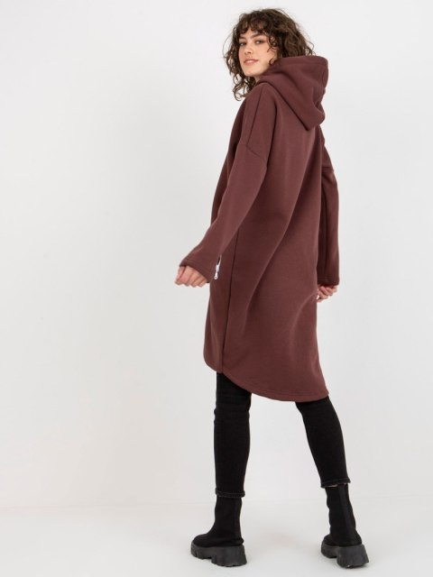Bluza dresowa ciemno brązowa z kapturem Stunning Bluza dresowa ciemno brązowa z kapturem Stunning