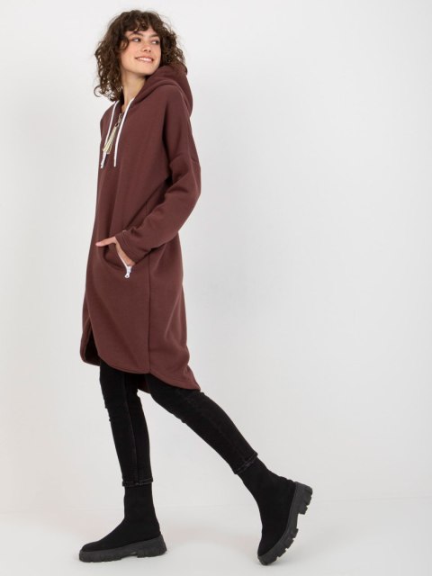 Bluza dresowa ciemno brązowa z kapturem Stunning Bluza dresowa ciemno brązowa z kapturem Stunning