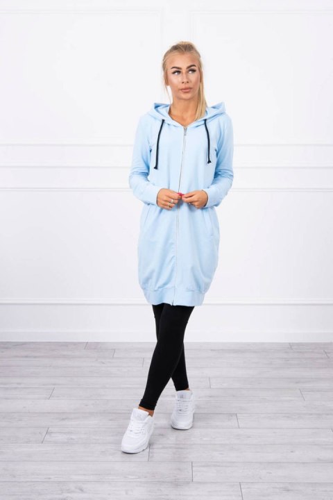 Bluza tunikowa błękitna z kapturem – miękka, codzienna stylizacja