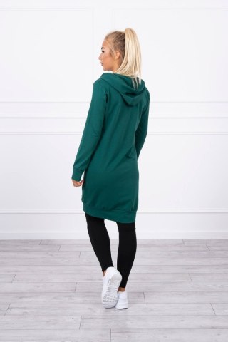Bluza Sukienkowa z Kapturem Długa Ciemnozielona | Stylowy Basic | Stylowy Wieszak