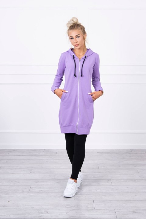 Bluza fioletowa z zamkiem i kieszeniami – codzienny miejski look