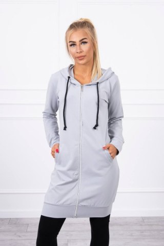 Bluza Sukienkowa z Kapturem Długa Szara | Casual Basic | Stylowy Wieszak