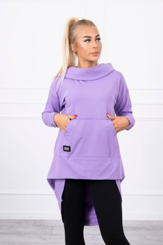 Bluza z długim tyłem i kapturem ciemny fiolet