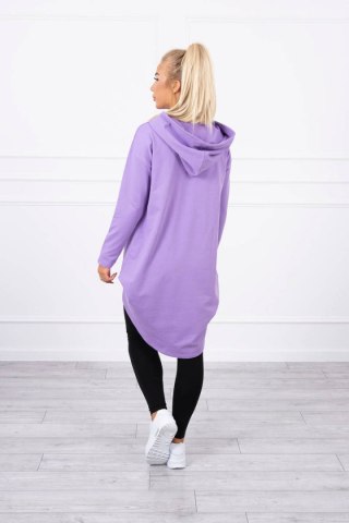 Bluza z długim tyłem i kapturem ciemny fiolet