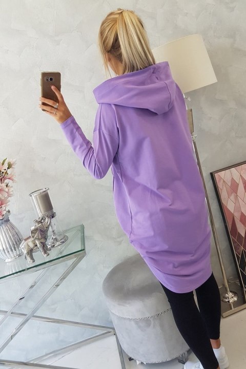Bluza z długim tyłem i kapturem ciemny fiolet