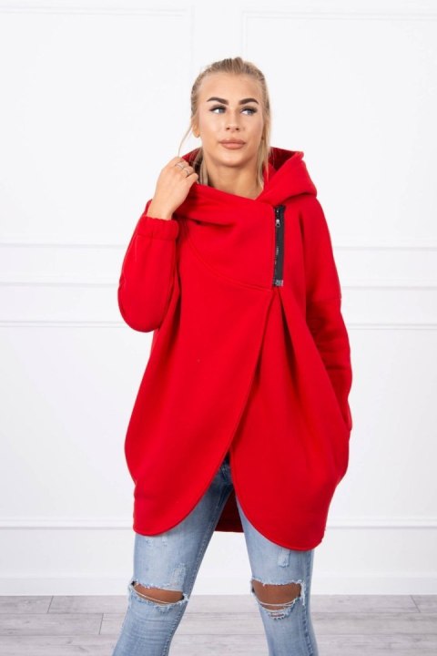 Bluza z krótkim suwakiem czerwona