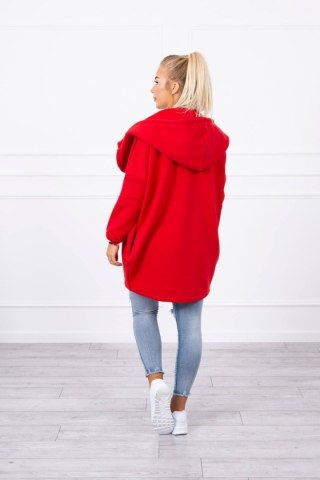 Bluza z krótkim suwakiem czerwona