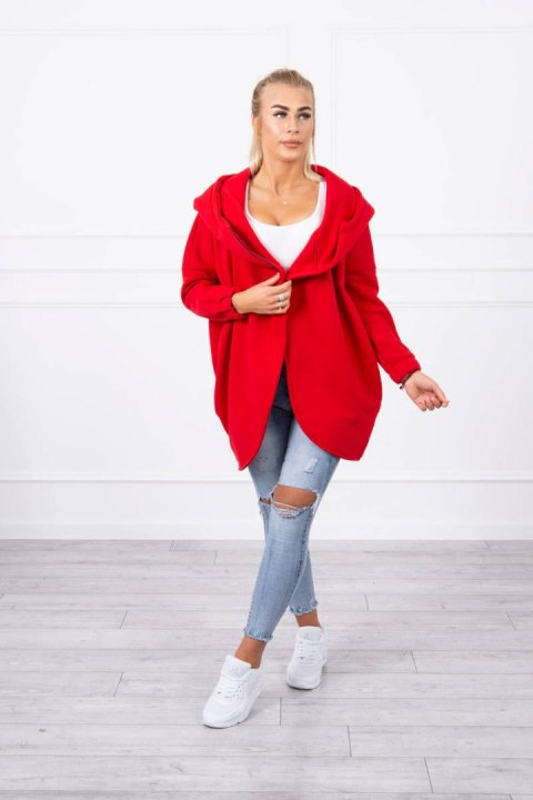Bluza z krótkim suwakiem czerwona