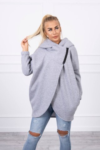 Bluza z krótkim suwakiem szara