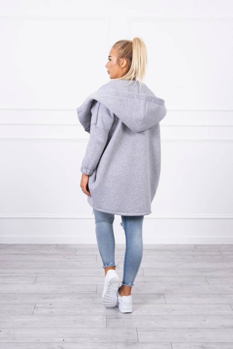 Bluza z krótkim suwakiem szara