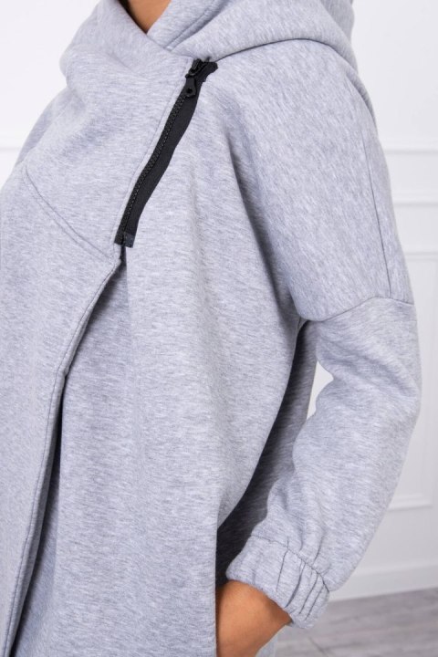 Bluza z krótkim suwakiem szara