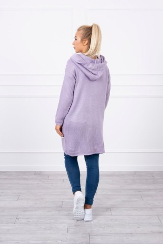 Sweter z kopertowym dołem jasny fioletowy