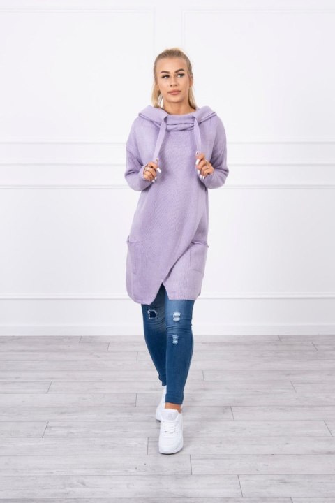 Sweter z kopertowym dołem jasny fioletowy Sweter z kopertowym dołem jasny fioletowy