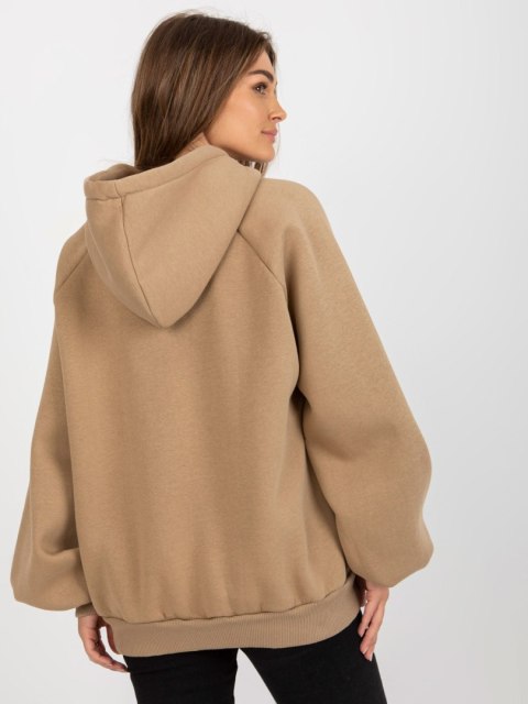 Bluza oversize z kapturem ciemno brązwa basic Bluza oversize z kapturem ciemno brązwa basic