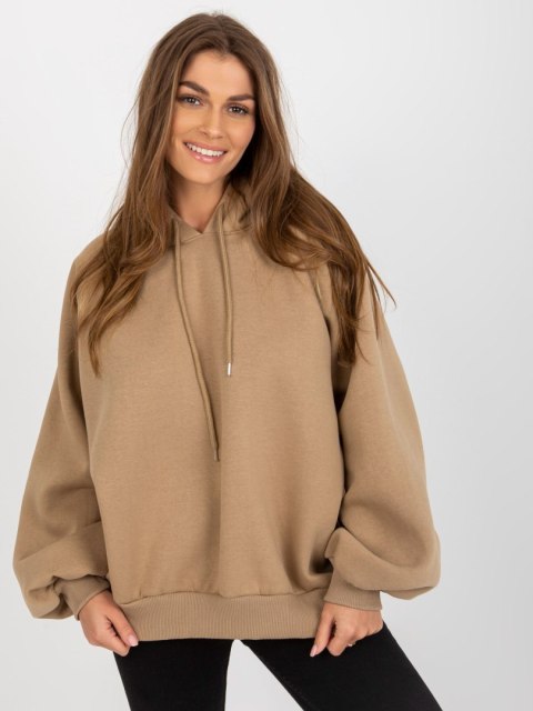 Bluza oversize z kapturem ciemno brązwa basic Bluza oversize z kapturem ciemno brązwa basic