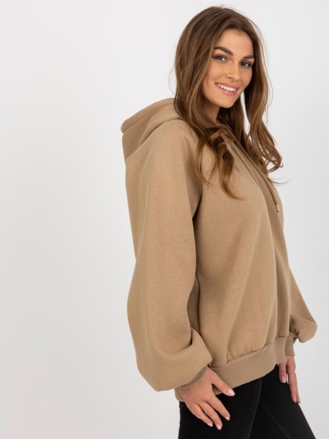 Bluza oversize z kapturem ciemno brązwa basic Bluza oversize z kapturem ciemno brązwa basic