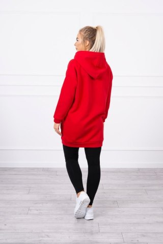 Bluza z kapturem z naszywkami czerwona