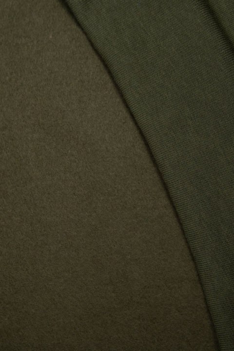 Bluza z kapturem z naszywkami khaki