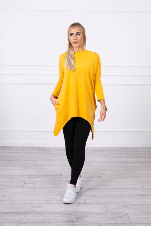 Bluza z nadrukiem roweru musztardowa
